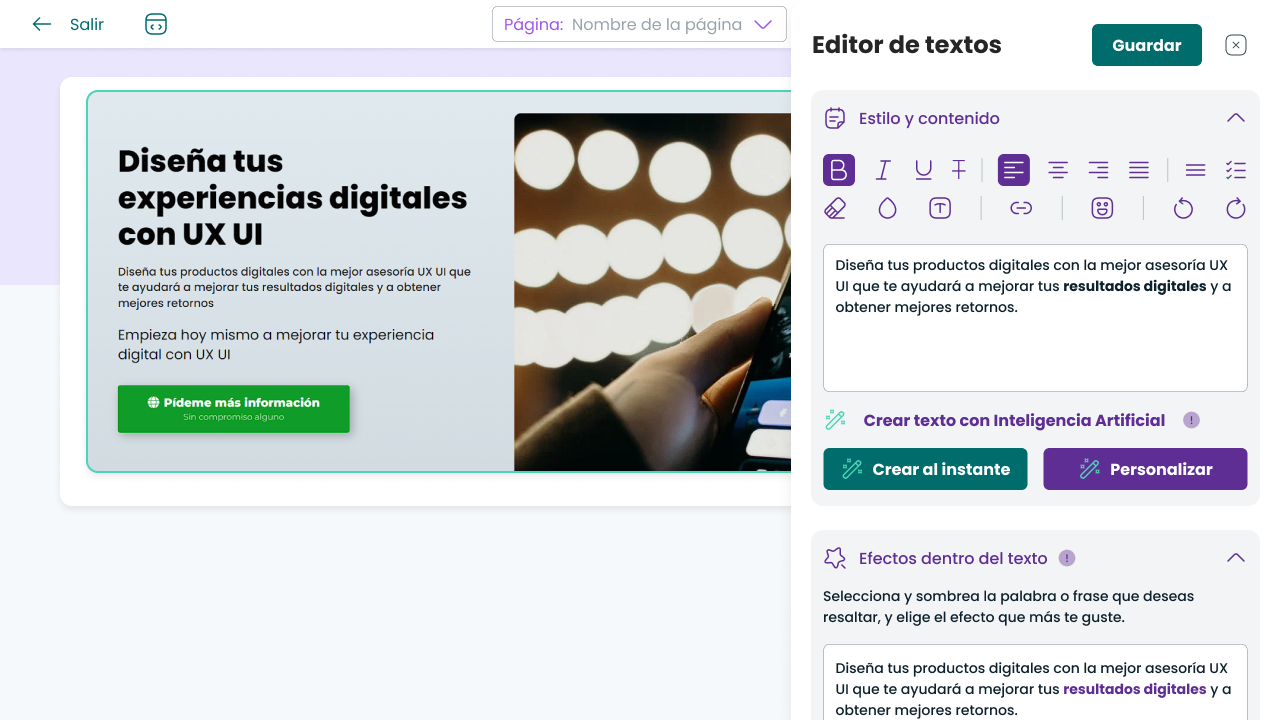 Landing Page Builder Interface