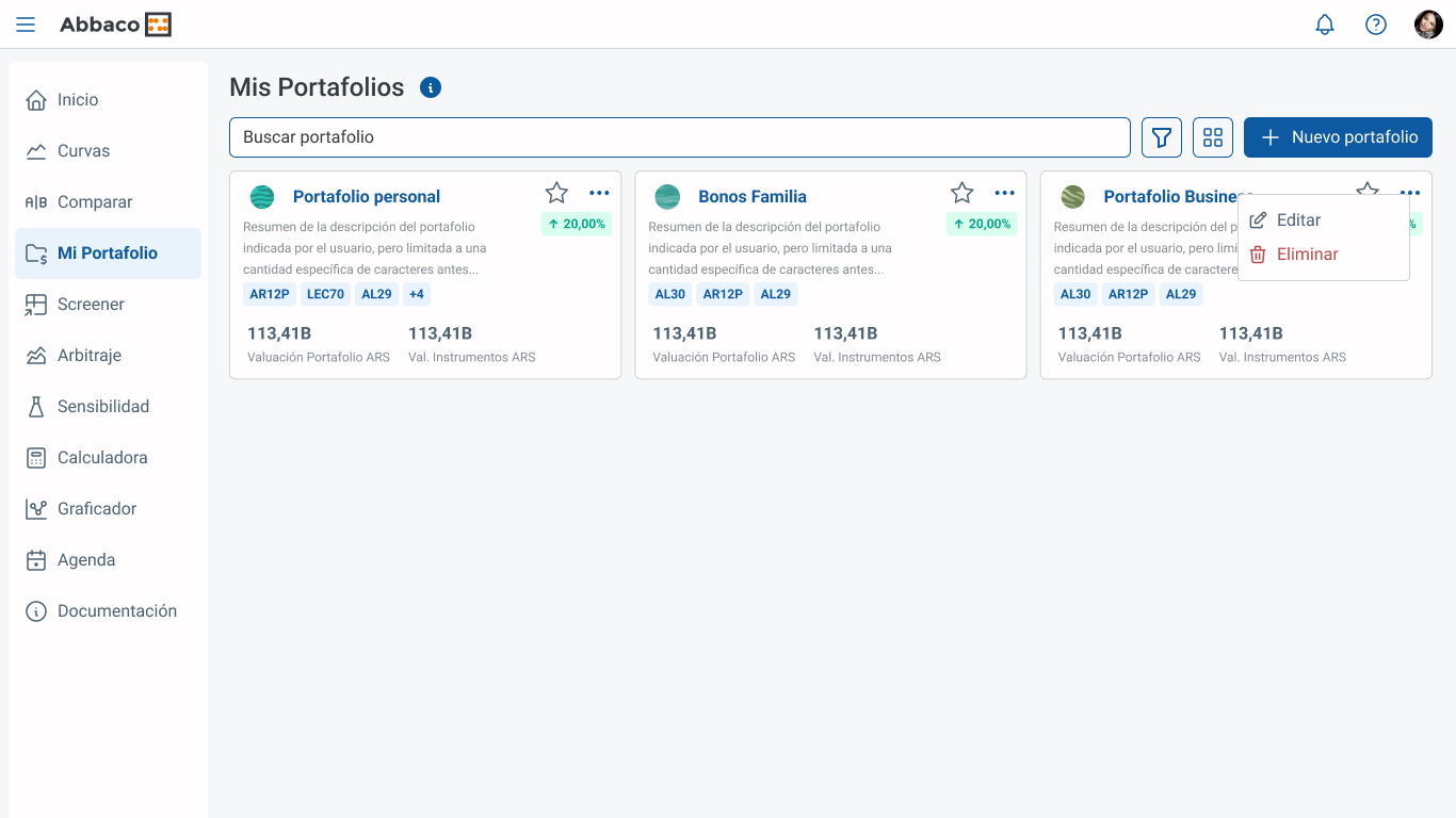 Abbaco Portfolio Management Platform